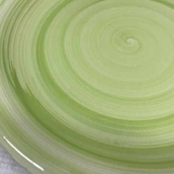 Royal Norfolk Greenbrier Spring Green Swirl Stoneware 10.5" Dinner Plates Set 2 - Picture 8 of 12